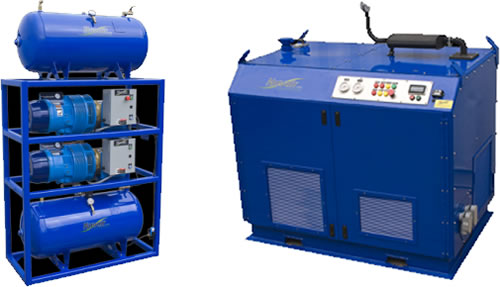 Dental office compressor (left) and offshore compressor (right) Dental office and offshore compressor examples